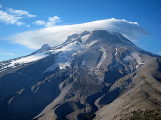 aerial - Oregon - Mount Hood - Overlook Hotel from The Shining