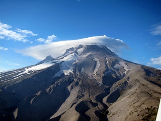 aerial - Oregon - Mount Hood - Overlook Hotel from The Shining