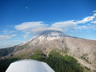 aerial - Oregon - Mount Hood - Overlook Hotel from The Shining