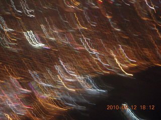 blurry Philadelphia lights from flight