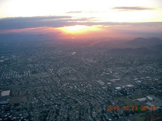 aerial sunrise over Phoenix