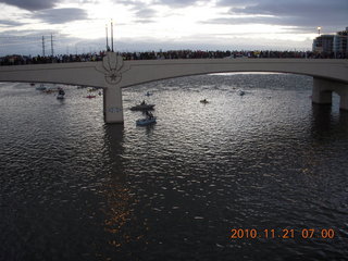 Arizona Ironman spectators on Mill Street bridge