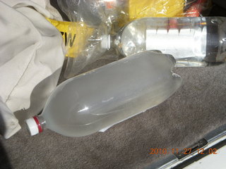 218 7dt. Moab trip - frozen pop bottle still holding water in N8377W