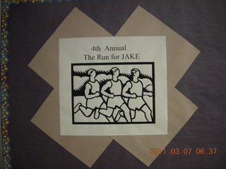 Run for Jake sign at Cheltenham High School