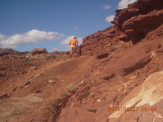 16 7j7. Canyonlands Lathrop hike/run - Adam running (tripod)