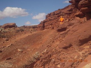 17 7j7. Canyonlands Lathrop hike/run - Adam running (tripod)