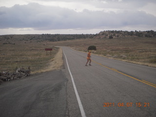 1432 7j7. Canyonlands road - Adam running