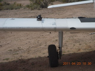 Vulture Mine airstrip - movie camera on wing