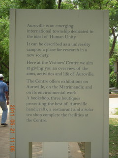 India - Auroville sign