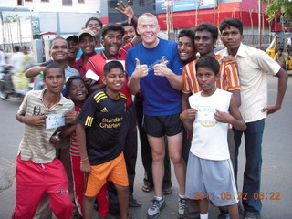 India - Puducherry (Pondicherry) run - Bay of Bengal beach - Adam running -  soft sunrise