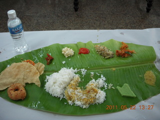 96 7kn. India - wedding location - lunch - Puducherry (Pondicherry) - food on banana leaf