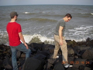 India - afternoon group in Puducherry (Pondicherry)  - Bay of Bengal beach - Sean, Vargo