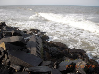 India - afternoon group in Puducherry (Pondicherry)  - Bay of Bengal beach