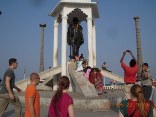 India - afternoon group in Puducherry (Pondicherry)  - Bay of Bengal beach area - Nehru statue
