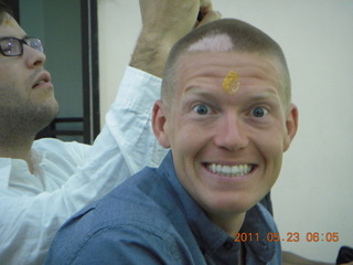 India - Puducherry (Pondicherry) - Randeep's wedding - Jon with forehead dot