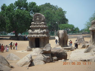 India - Mamallapuram - animal sculptures and temples