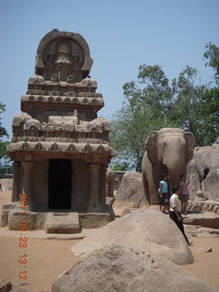 India - Mamallapuram - animal sculptures and temples