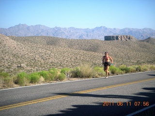 1563 7lb. aerial - Pearce Ferry airstrip (L25) run - Adam running