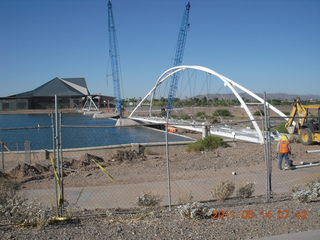 Arizona Ironman spectators on Rural Road bridge