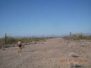 72 7mp. Windmill run with Rob - Adam running along runway - back