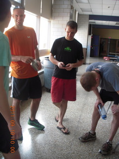 cross-country team and alumni - after-race pizza