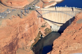 aerial - Grand Canyon - east end, Glen Canyon dam near Page