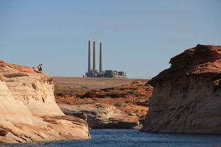 Ruhil pictures - boat tour of Lake Powell - coal power plant