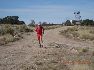 71 7qa. Cedar Mountain airstrip - Adam running (tripod)