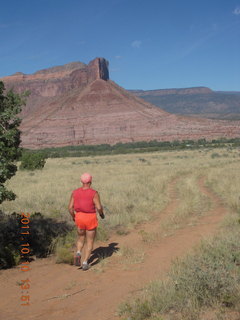 82 7qa. Hubbard-Gateway airstrip run - Adam running - back