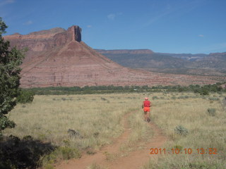 85 7qa. Hubbard-Gateway airstrip run - Adam running - back
