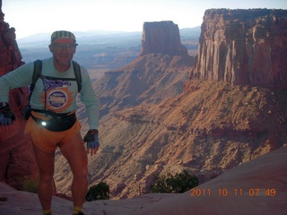 1684 7qb. Canyonlands National Park - Lathrop trail hike - Adam hiking (tripod)