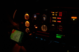 Sean's pictures - N8483R instrument panel at night