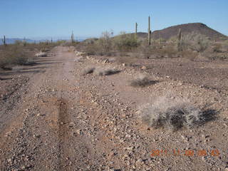 Windmill airstrip - my running GPS at the other end of the runway