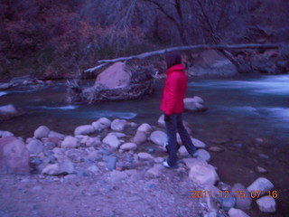 Zion National Park - pre-dawn Riverwalk - Olga on the Virgin River