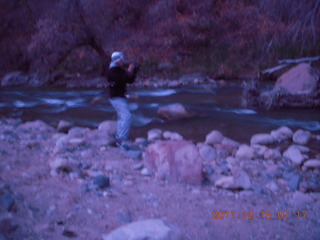 Zion National Park - pre-dawn Riverwalk - Gokce on the Virgin River