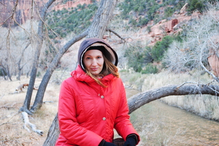 Zion National Park - pre-dawn Riverwalk - Gokce and Adam on the Virgin River