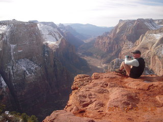 1741 7sf. Zion National Park - Observation Point hike - summit - Adam
