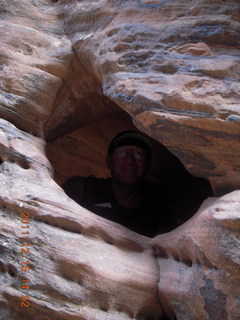 1755 7sf. Zion National Park - Angels Landing hike - Adam in rock