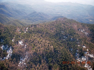 aerial - mountains with snow