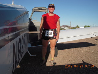 Adam celebrating #500 five-hundredth airport at Bouse