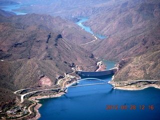 aerial - Grapevine airstrip area - Roosevelt Lake - bridge
