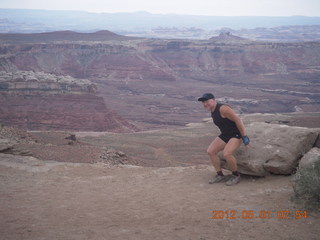 1816 7x1. Canyonlands Murphy hike - Adam sitting down (tripod)