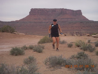 95 7x1. Canyonlands Murphy hike - Adam running (tripod)