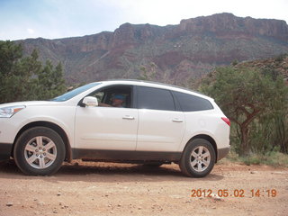 Onion Creek drive - Adam in rental car (tripod)
