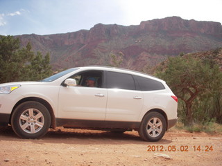 Onion Creek drive - Adam in rental car (tripod)