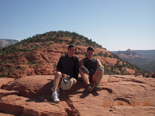TC and Adam resting at the observation viewpoint in Sedona