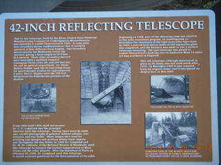 11 7xu. Lowell Observatory - 42-inch reflector telescope sign