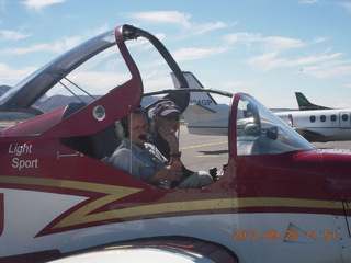 Jim and Larry J in Larry J's light sport airplane