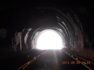 driving in Mesa Verde National Park - tunnel