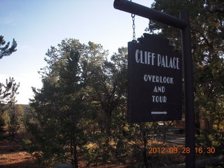 75 81u. Mesa Verde National Park - Cliff Palace sign